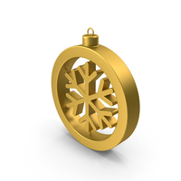 Gold Christmas Tree Ornament Snowflake PNG & PSD Images