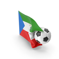 Equatorial Guinea Flag With Foot Ball PNG & PSD Images