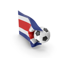 Costa Rica Flag With Foot Ball PNG & PSD Images
