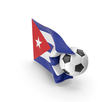 Cuba Flag With Foot Ball PNG & PSD Images