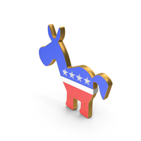 Democratic Party Toon Gold Frame PNG & PSD Images