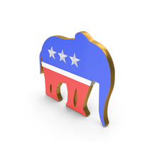 Republican Party Symbol Gold Frame PNG & PSD Images