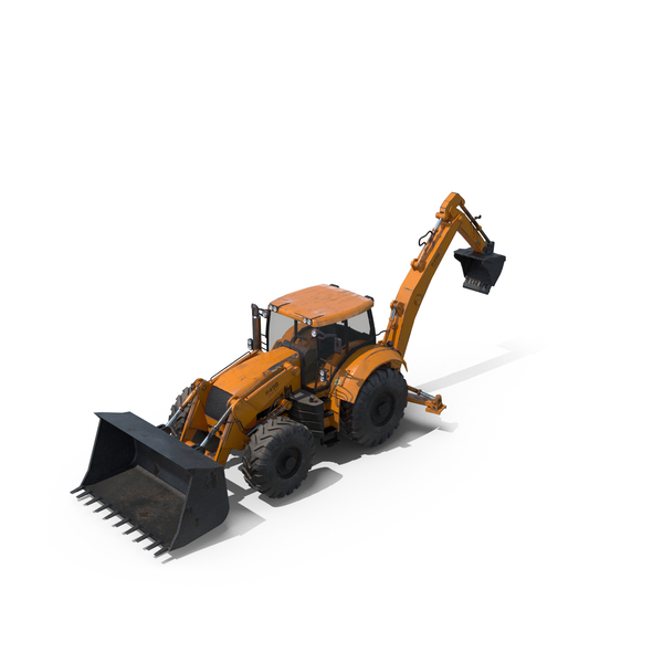 Generic Large Backhoe Loader Used PNG & PSD Images