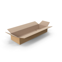 Open Long Parcel Cardboard Box PNG & PSD Images