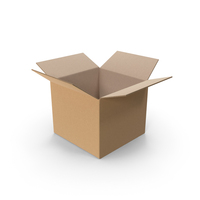 Open Cube Parcel Cardboard Box PNG & PSD Images