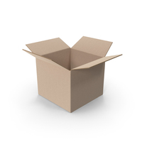 Open Beige Cube Parcel Cardboard Box PNG & PSD Images