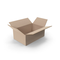 Beige Open Parcel Cardboard Box Size M PNG & PSD Images
