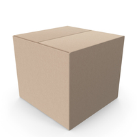 Beige Empty Cube Parcel Cardboard Box PNG & PSD Images