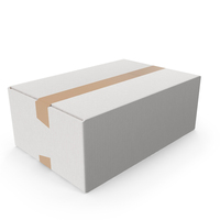 White Parcel Cardboard Box Size M PNG & PSD Images