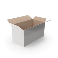 White Open Parcel Cardboard Box Size XL PNG & PSD Images