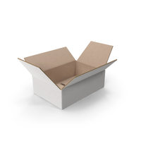 White Open Parcel Cardboard Box Size S PNG & PSD Images