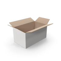 White Open Parcel Cardboard Box Size L PNG & PSD Images