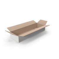 Open White Long Parcel Cardboard Box PNG & PSD Images