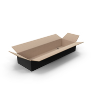 Open Black Long Parcel Cardboard Box PNG & PSD Images
