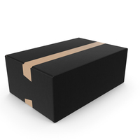 Black Parcel Cardboard Box Size M PNG & PSD Images