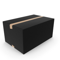 Black Parcel Cardboard Box Size L PNG & PSD Images