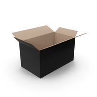 Black Open Parcel Cardboard Box Size XL PNG & PSD Images