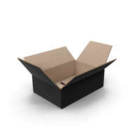 Black Open Parcel Cardboard Box Size S PNG & PSD Images