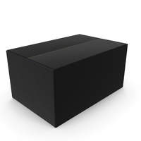 Black Empty Parcel Cardboard Box Size L PNG & PSD Images