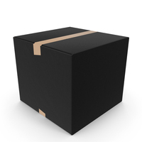 Black Cube Pcardboard Box PNG & PSD Images