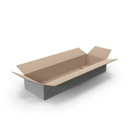Open Grey Long Parcel Cardboard Box PNG & PSD Images