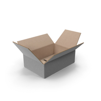 Grey Open Parcel Cardboard Box Size S PNG & PSD Images