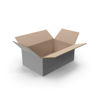 Grey Open Parcel Cardboard Box Size M PNG & PSD Images