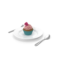 Cupcake On Plate PNG & PSD Images