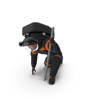 Next Gen Spacesuit On Astronaut Crawling Pose Fur PNG & PSD Images