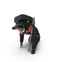 Next Gen NASA Axiom Spacesuit On Astronaut Crawling Pose PNG & PSD Images