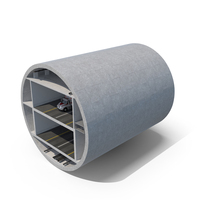 Two Level Tunnel Cross Section With Cars PNG & PSD Images