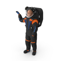 Modern Spacesuit On Astronaut Waving Pose PNG & PSD Images