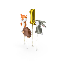 Inflatable Foil Animals Balloons PNG & PSD Images