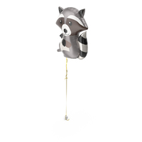 Foil Balloon Raccoon On A Ribbon PNG & PSD Images