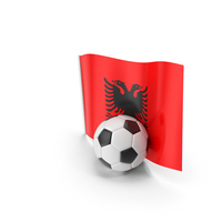 Albania Flag With Foot Ball PNG & PSD Images