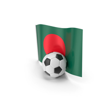 Bangladesh Flag With Foot Ball PNG & PSD Images