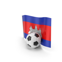 Cambodia Flag With Foot Ball PNG & PSD Images