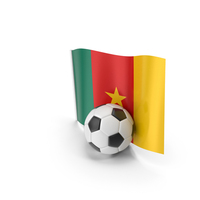 Cameroon Flag With Foot Ball PNG & PSD Images
