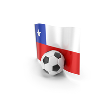 Chile Flag With Foot Ball PNG & PSD Images