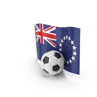 Cook Islands Flag With Foot Ball PNG & PSD Images