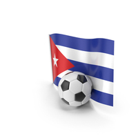 Cuba Flag With Foot Ball PNG & PSD Images