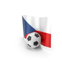Czech Republic Flag With Foot Ball PNG & PSD Images