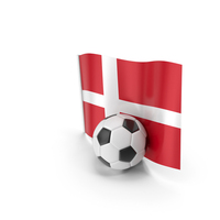 Denmark Flag With Foot Ball PNG & PSD Images