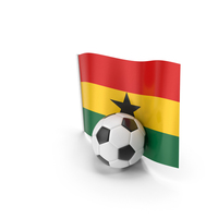 Ghana Flag With Foot Ball PNG & PSD Images