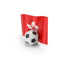 Hong Kong Flag With Foot Ball PNG & PSD Images