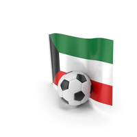 Kuwait Flag With Foot Ball PNG & PSD Images