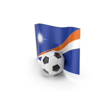 Marshall Islands Flag With Foot Ball PNG & PSD Images
