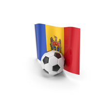 Moldova Flag With Foot Ball PNG & PSD Images