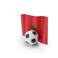 Morocco Flag With Foot Ball PNG & PSD Images