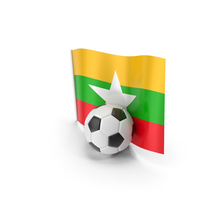 Myanmar Flag With Foot Ball PNG & PSD Images